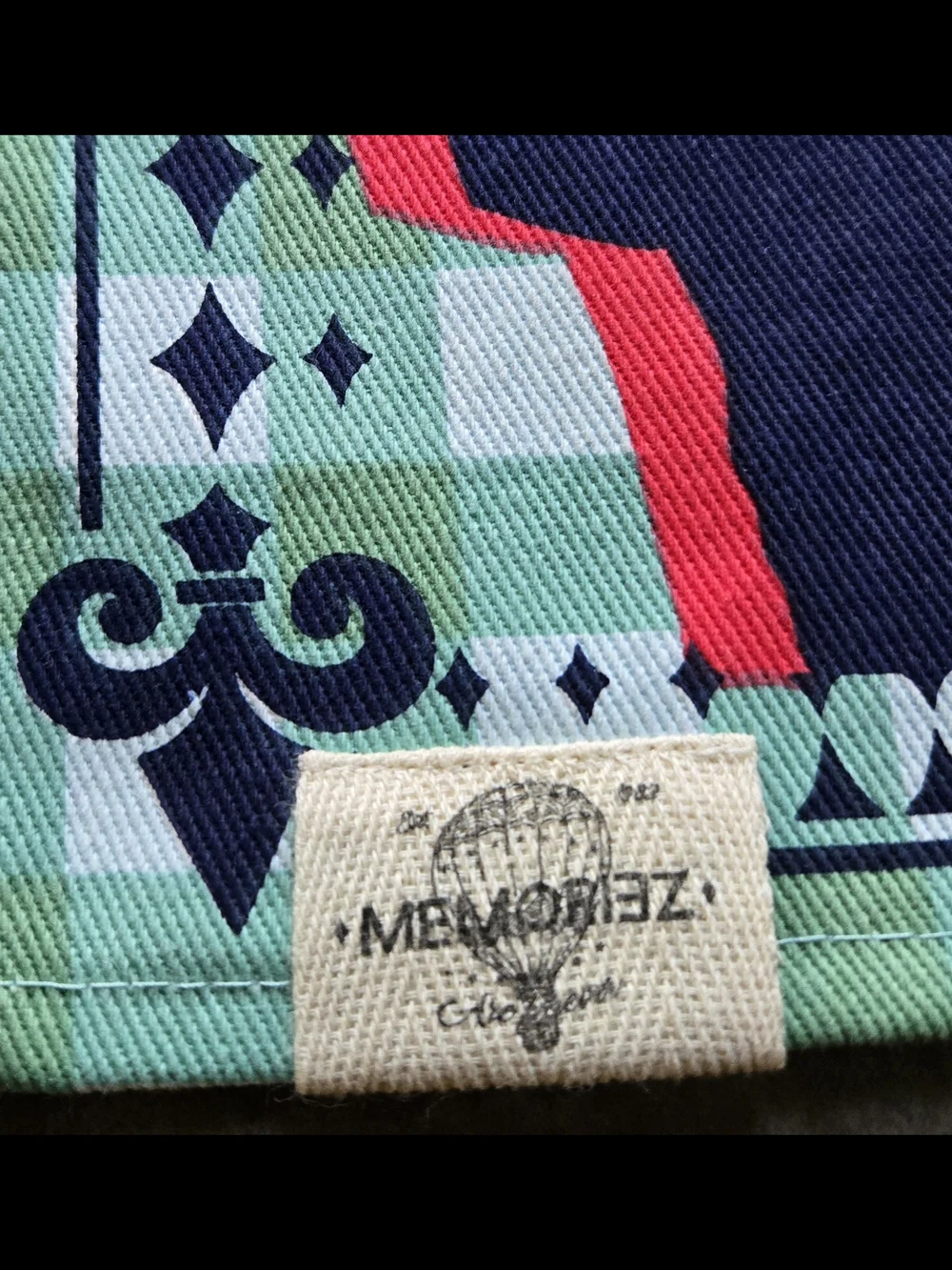 New Orleans Green Check Apron with Jazz Graphics